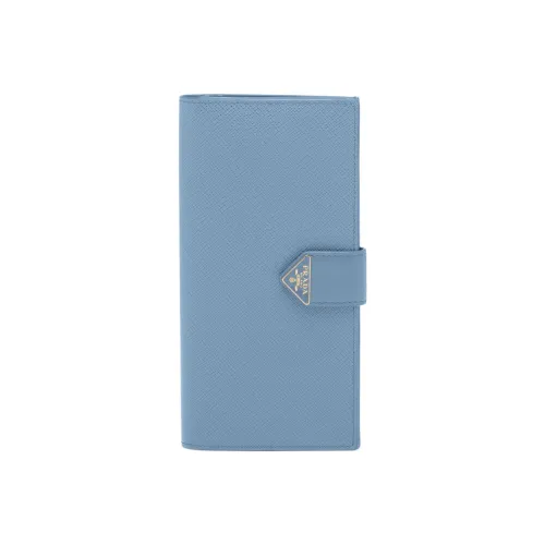 PRADA Saffiano кожа держатель для карт кошелек женский светло-синий