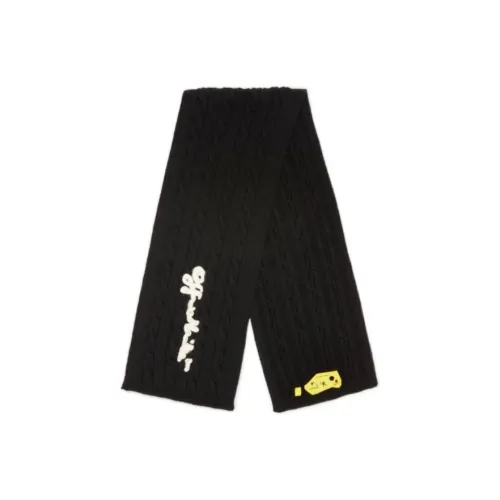 Off Белый Wool Knit Шарфы Черный Kids