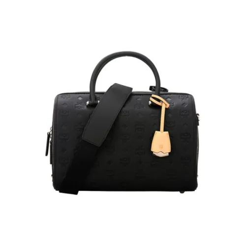 MCM Коровья кожа Boston Pillow Bag Crossbody One Shoulder Handbag Women's Black