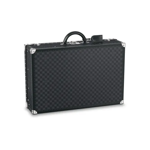 LOUIS VUITTON Холст Портативный Твердый Чехол Дорожный Чемодан Мужской Черный