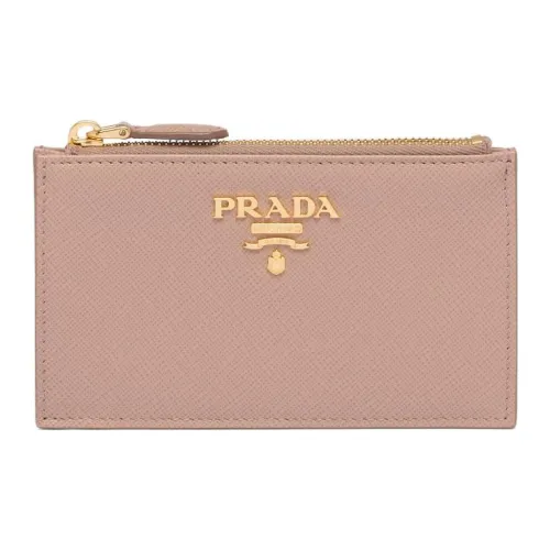 PRADA Saffiano Кожа Держатель для карт Держатель для карт Женский Розовый Бежевый