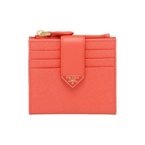 PRADA Saffiano кожа кошелек женский оранжевый