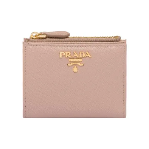 PRADA Saffiano кожа кошелек маленький женский розово-бежевый