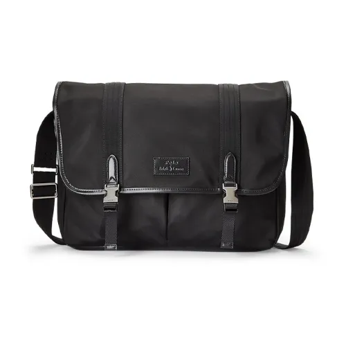 Polo Ralph Lauren Кожаная отделка Сумка через плечо Сумка для доставки Мужская Черная