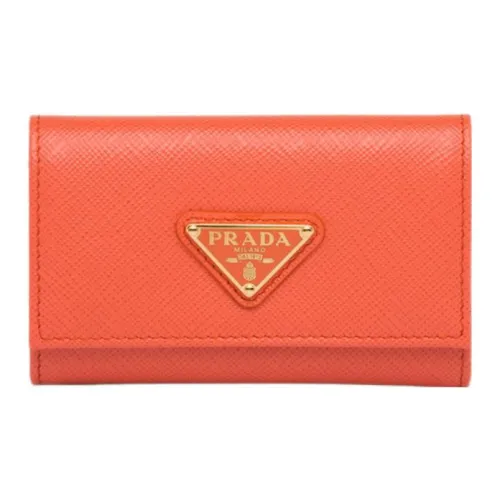 PRADA Saffiano кожа Key Pouch женские оранжевые