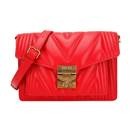 MCM Кожа Сумка через плечо Маленькая Женская Красная