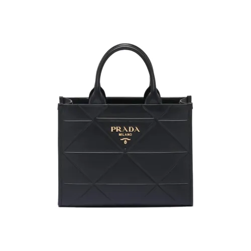PRADA Кожа Тоут Сумка Сумка для покупок Сумка через плечо Сумка среднего размера Женская Черная