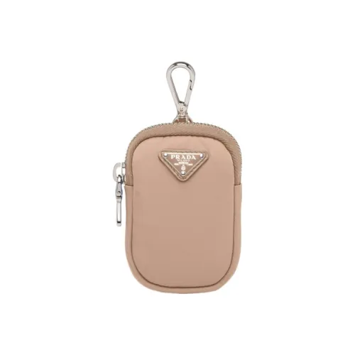 PRADA Nylon Coin Wallet Mini Women's Beige Pink