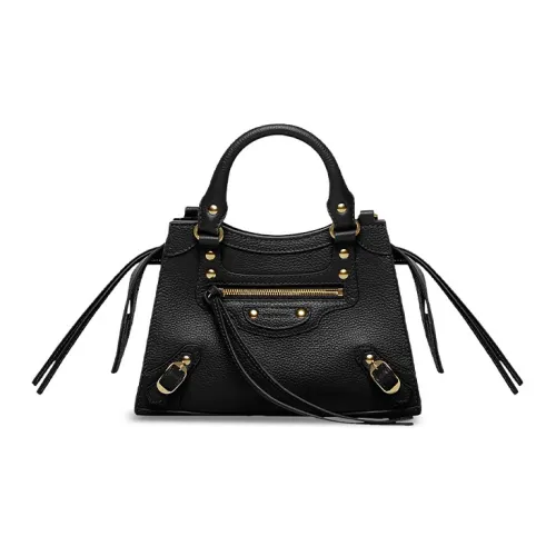 Balenciaga Neo Classic Рельефная Телячья Кожа Сумка через плечо Сумка Мини Женская Черная