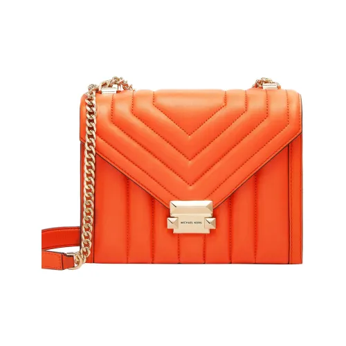 MICHAEL KORS Whitney Овчина Конверт Сумка через плечо Сумка на плечо Сумка через плечо Женская Ярко-оранжевая Красная