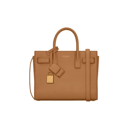 SAINT LAURENT SAC DE JOUR Рельефная телячья кожа аккордеонная сумка сумка через плечо сумка Extra Mini женская коричневый