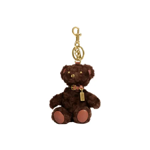 COACH Овчина с дубленой кожей Перчатка Ключница Сумка Аксессуар Женские Темно-коричневый