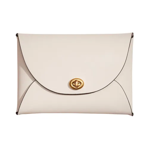 COACH Pouch Кожа Сумка для документов Клатч Маленький Женский Мел Белый