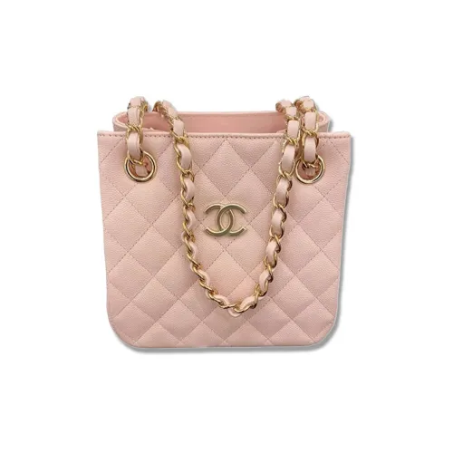 CHANEL Коровья кожа Тоут Сумка Сумка для покупок Сумка через плечо Мини Женская Вишневый цветок Розовый