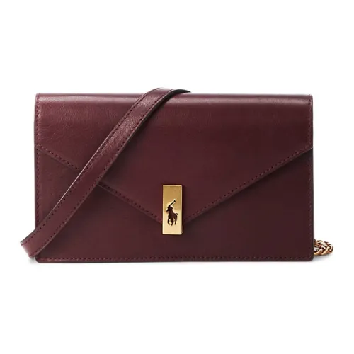 Polo Ralph Lauren Polo ID Коровья кожа Сумка через плечо Сумка на плечо Женская Бургунди