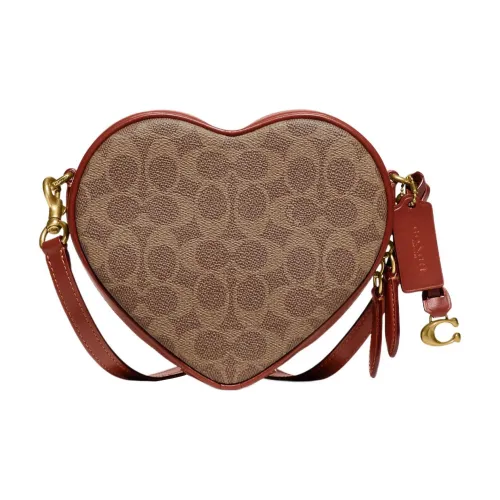 COACH Сердце Коровья кожа Сумка через плечо Маленькая Женская