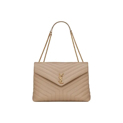 SAINT LAURENT LOULOU Сумка через плечо из телячьей кожи сумка большая женская темно-бежевый