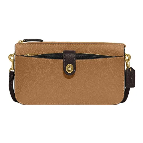 COACH NOA Пескоструйная кожа Сумка через плечо Маленькая Женская Коричневая