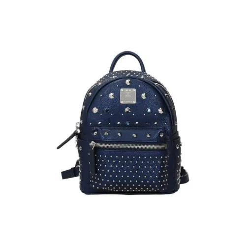 MCM Leather Backpack Women's Blue MCM Кожа Рюкзак Женские Синий