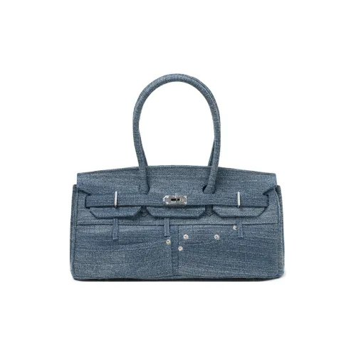 Margin Goods Пряжа Ткань Хаки Сумка Большая Женская Синяя