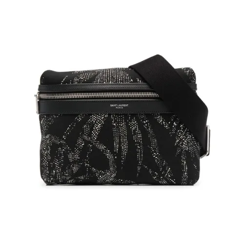 SAINT LAURENT Ткань Слинг-Сумка Поясная Сумка Мужская Черная