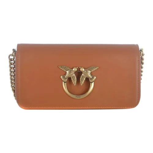 PINKO SIMPLY Кожа Сумка через плечо Мини Женская Коричневая