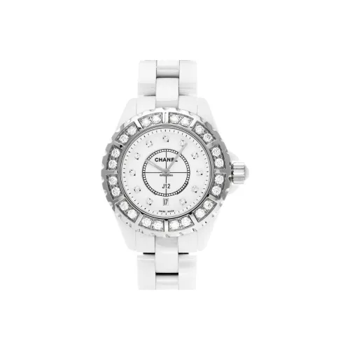 CHANEL J12 Collection Часы Кварцевый механизм Керамика Ремешок Белый Циферблат Женские H2429