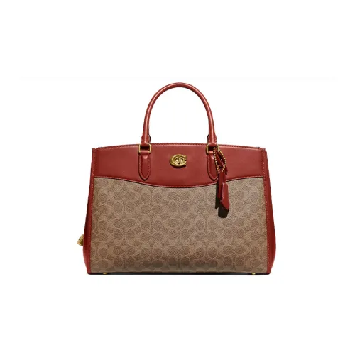 COACH Brooke Кожа Сумка через плечо Сумка Большая Женская Коричневая и Ржавая