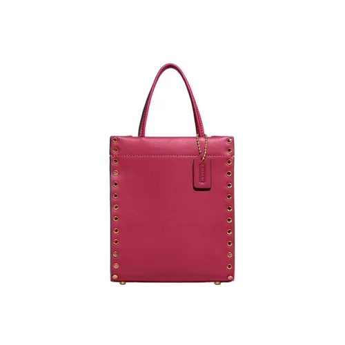 COACH Cashin Дубленая кожа Перчатка Сумка-тоут Сумка для покупок Сумка через плечо Сумка мини Женская Розово-красная