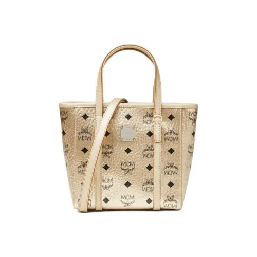 MCM Toni Visetos Кожа Корзинка-сумка Сумка через плечо Сумка на одно плечо Мини Женская Berlin Золотая