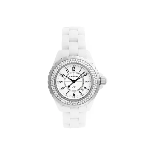CHANEL J12 Collection Часы Кварцевый механизм Керамика Ремешок Белый Циферблат Женские H0967