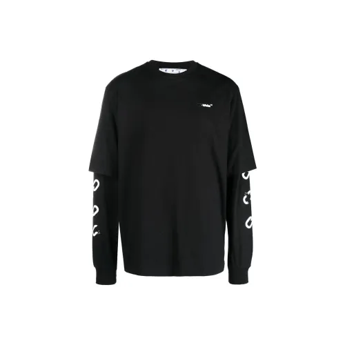 Off Белый Черный Мужские T-рубашки