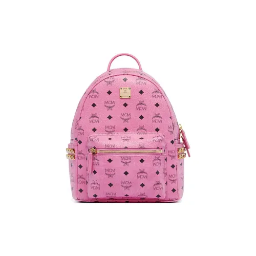 MCM PVC Backpack Medium Women's Pink