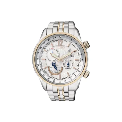 CITIZEN Автоматический Механический Механизм Нержавеющая Сталь Ремешок Часы 44,5 мм Мужские Часы Белый Циферблат