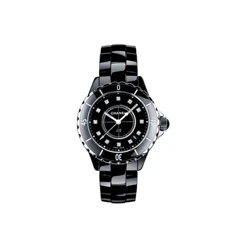 CHANEL J12 Collection Часы Кварцевый механизм Керамика Ремешок 33 мм Черный циферблат Женские