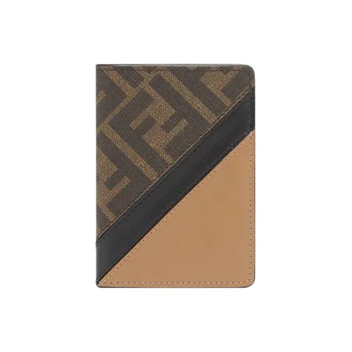 FENDI Кредитница FENDI DiagonalФутляр Для Пластиковых Карт Из Ткани Коричневого Цвета