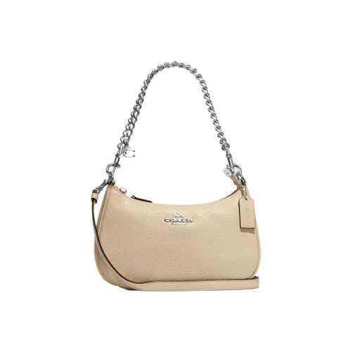 COACH Teri Песочный Кожа Портативная Сумка через плечо Сумка на плечо Женская Айвори Белый