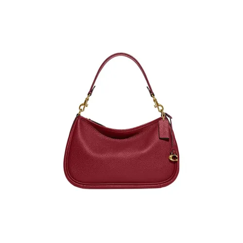 COACH Мягкая кожа сумка через плечо сумка на плечо большая женская вишнево-красный