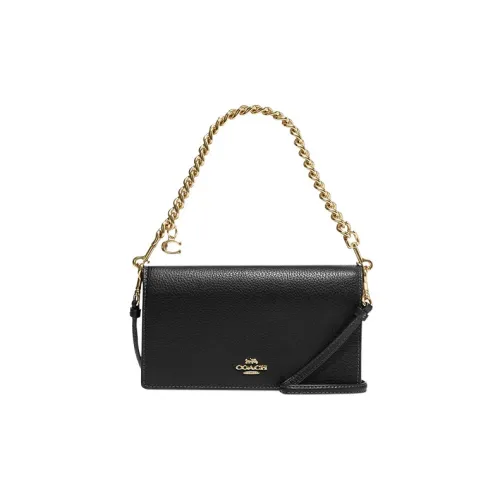 COACH Anna Pebble Кожа Сумка Сумка через плечо Сумка через плечо Маленькая Женская Черная