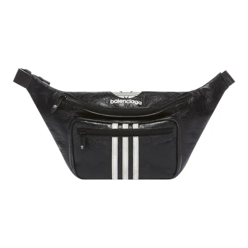 Balenciaga Adidas Коллаборация Овчина Сумка через плечо Слинг-сумка Сумка на пояс Унисекс Черный Белый
