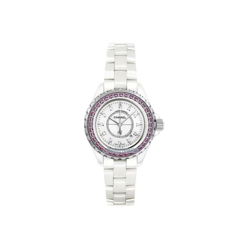 CHANEL J12 Collection Часы Кварцевый механизм Керамика Ремешок Белый Циферблат Женские H2010