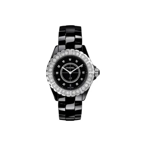 CHANEL J12 Часы Кварцевый механизм Керамика Ремешок Черный Циферблат Женские H2427
