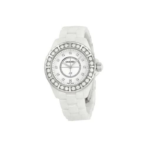 CHANEL J12 Часы Кварцевый механизм Керамика Ремешок 38 мм Белый циферблат Женские