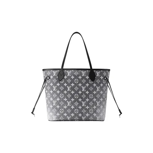 LOUIS VUITTON NEVERFULL Ткань с коровьей кожей комбинированный тоут сумка для покупок сумка через плечо сумка среднего размера женская серый