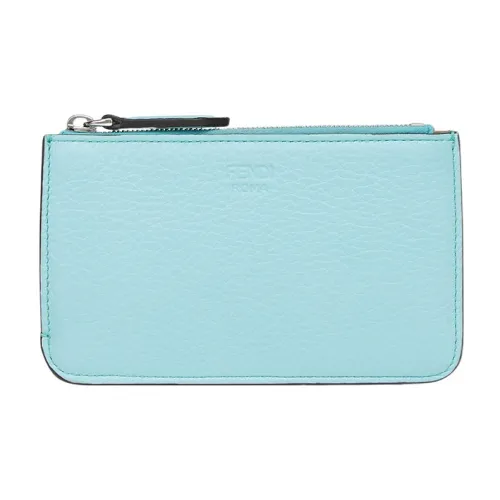 FENDI Peekaboo Коровья кожа Держатель для карт Монетница Женская Светло-синяя