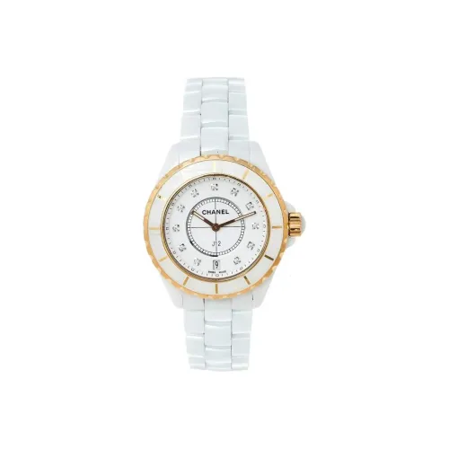 CHANEL J12 Collection Часы Кварцевый механизм Керамика Ремешок Белый Циферблат Женские H2181