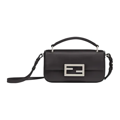 FENDI Baguette Тутовый шелк Сумка Сумка через плечо Сумка через плечо Чехол для телефона Стандартный Женский Черный