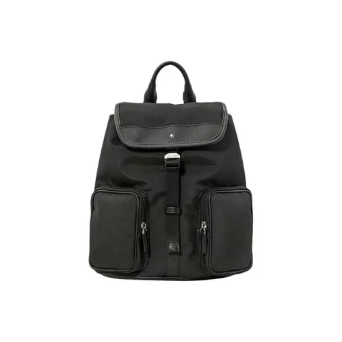 MONTBLANC Холст и Кожа Рюкзак Средний Мужской Черный