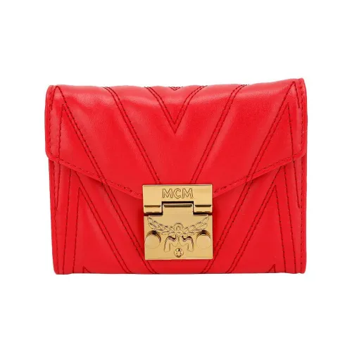 MCM Patricia Visetos Кожа Кошелек Женские Красный