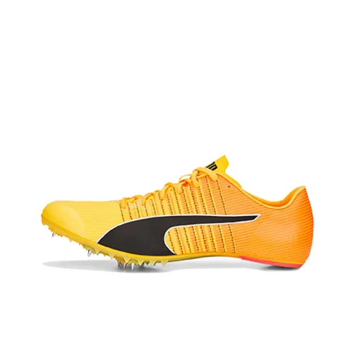 PUMA Shock Absorbers Slip-Resistant Abrasion-Resistant Low Top Sprint Running Shoes Unisex Yellow Orange PUMA Shock Absorbers Противоскользящие устойчивые к истиранию низкий топ кроссовки для бега Sprint унисекс желтый оранжевый